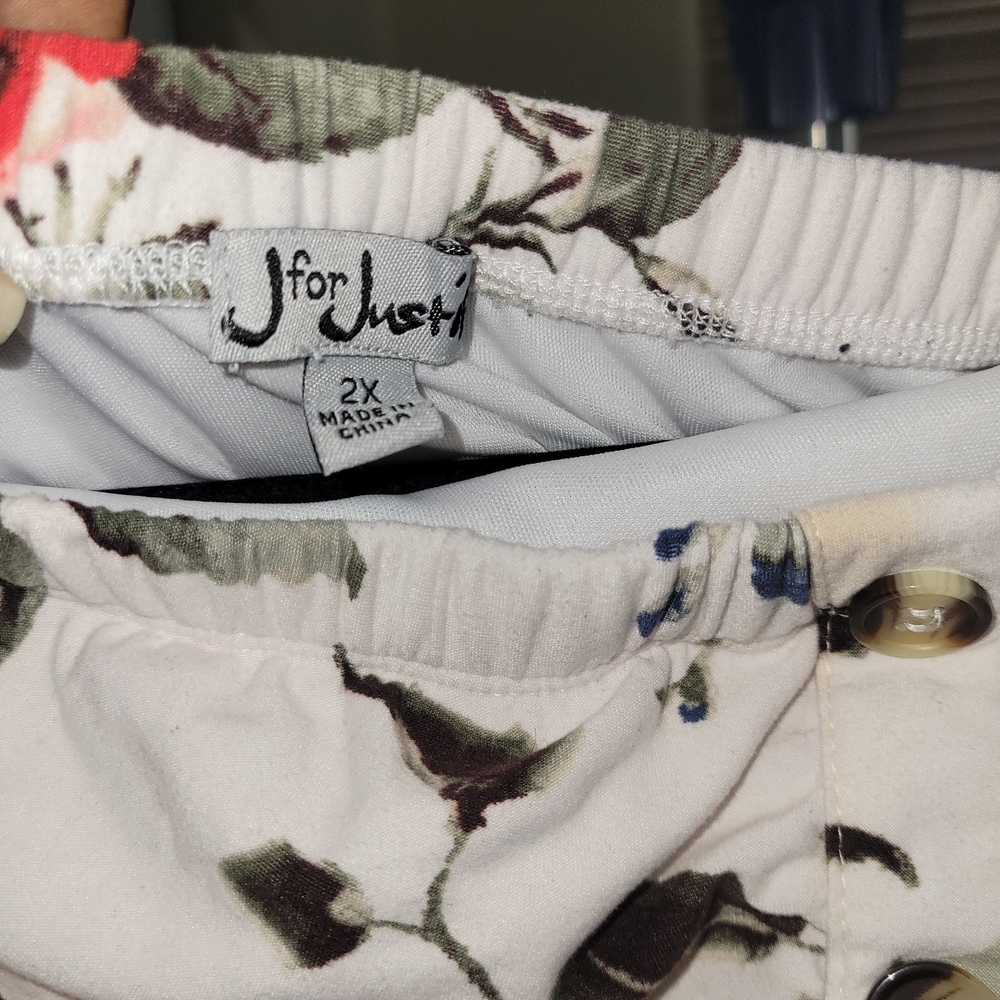 J for Justify Floral Jumpsuit - White and Green